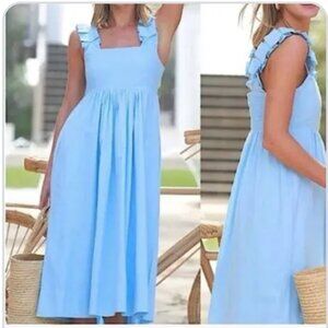 LAKE Lolly Dress in Blue Swiss Dot SIZE MEDIUM